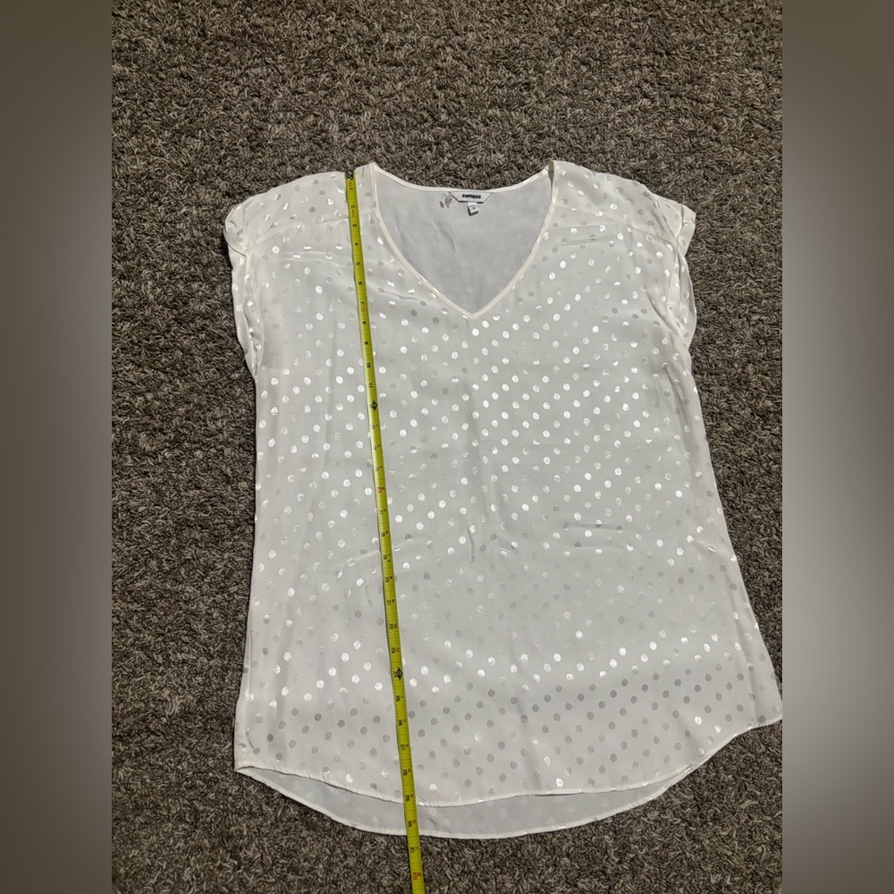 Express White Polka Dot Blouse - Picture 5 of 7